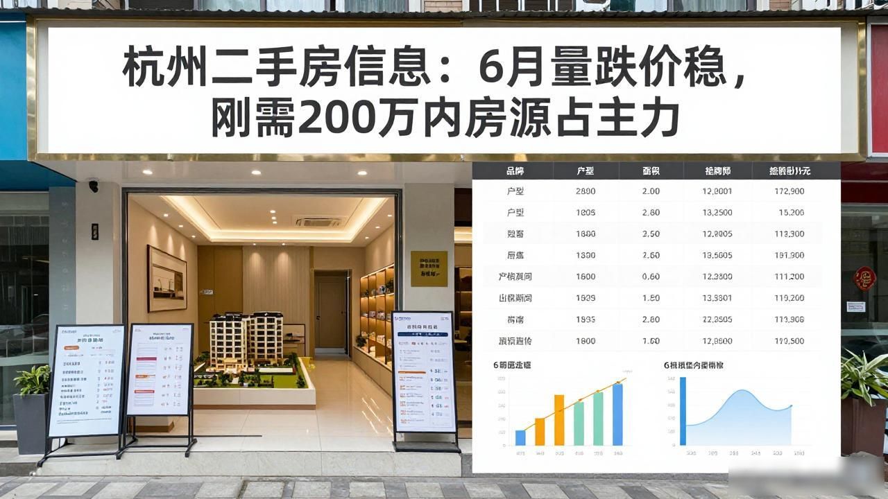 杭州二手房信息：6月量跌价稳，刚需200万内房源占主力