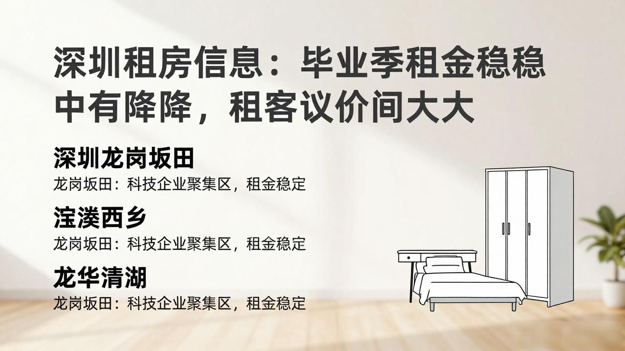 深圳租房信息：毕业季租金稳中有降，租客议价空间大