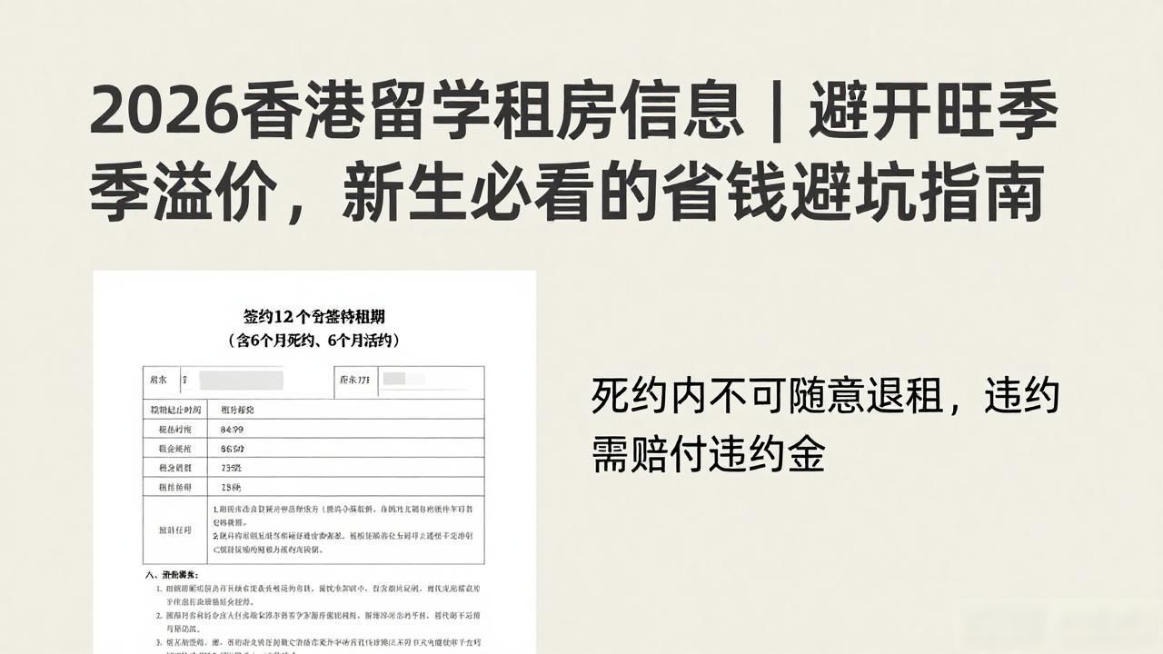 2026香港留学租房信息｜避开旺季溢价，新生必看的省钱避坑指南
