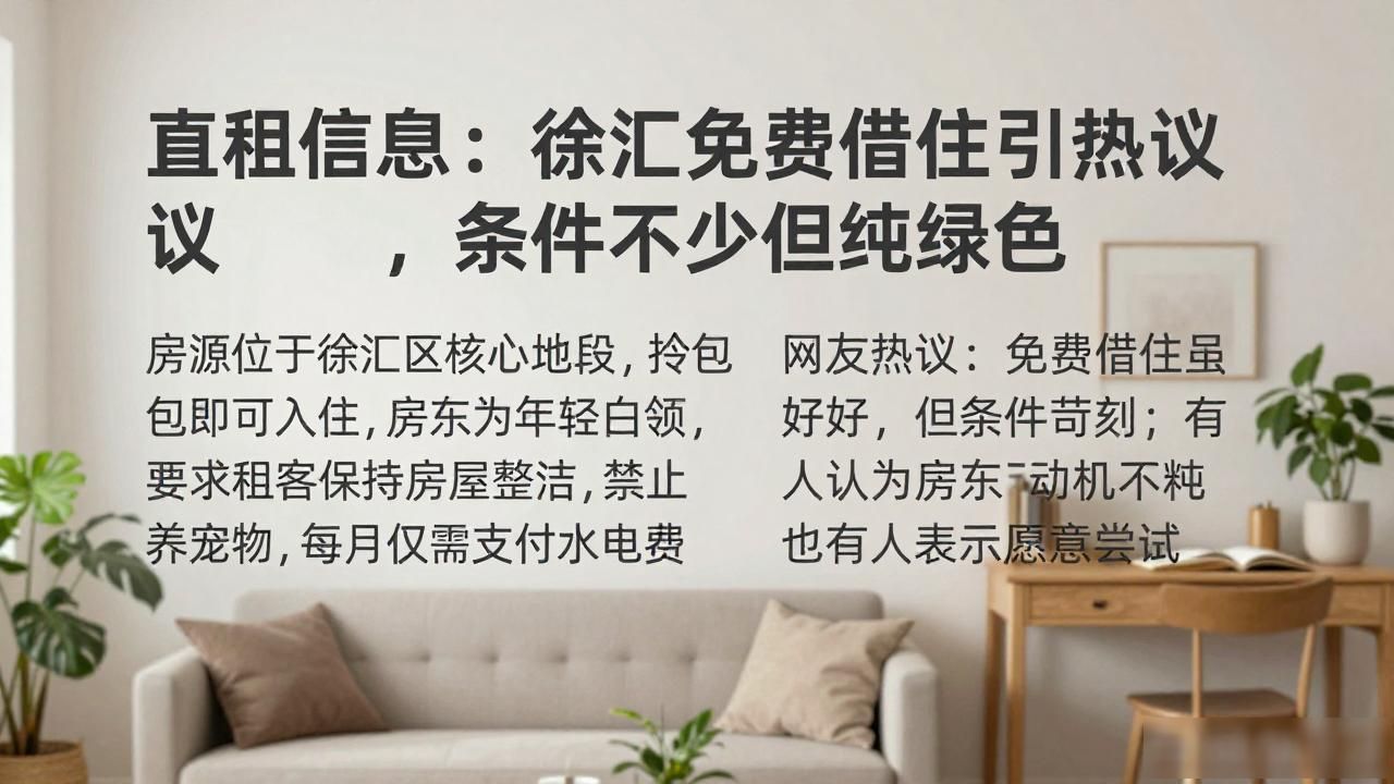 直租信息_免费借住条件细节_过渡期同住风险分析